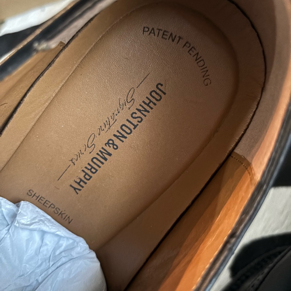 NIB Johnston & Murphy Black Leather Brogue Oxfords - Picture 4 of 8